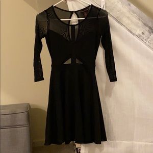 Material Girl XS Black Dress w sheer cutouts